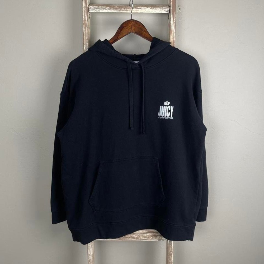 Womens Y2K Juicy Couture Black Pullover Hoodie size‎ XL